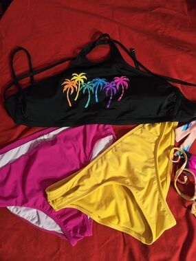 Black  Bikini Top  Multicolor Sequin Bundle Suits Large Bundle Group Set